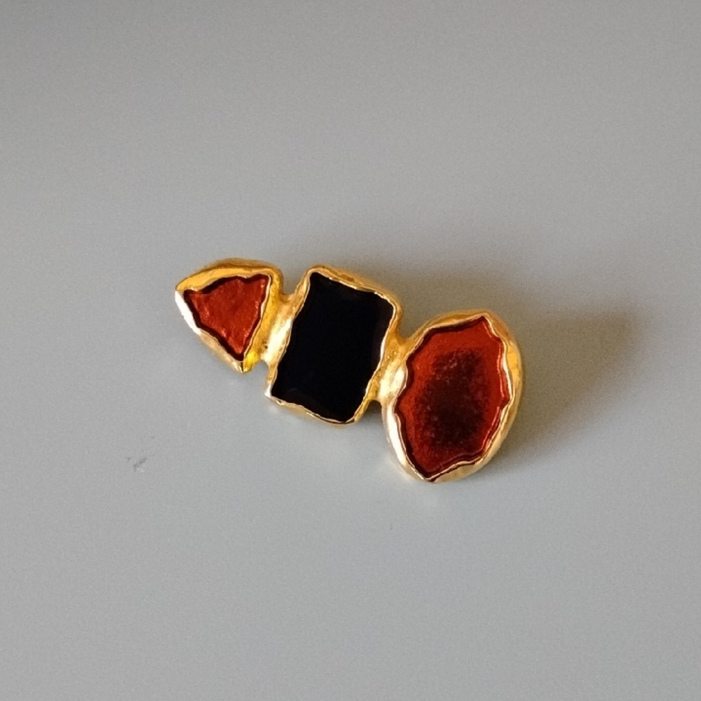 Vintage Gold and Black Brooche